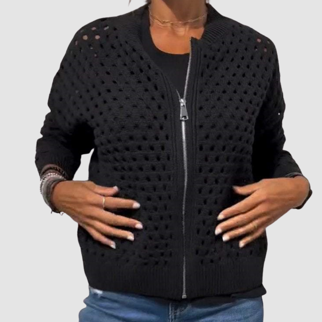 Cyndie | Eleganter Style Zip Cardigan