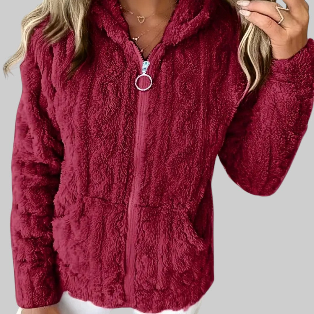 ANETA | KAPUZENPULLOVER MIT REISSVERSCHLUSS UND LANGEN ÄRMELN