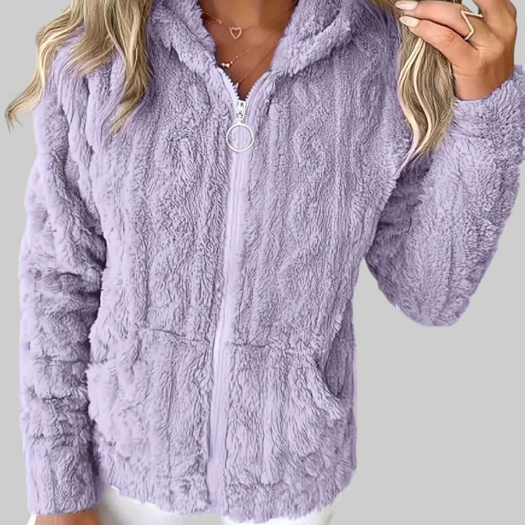ANETA | KAPUZENPULLOVER MIT REISSVERSCHLUSS UND LANGEN ÄRMELN