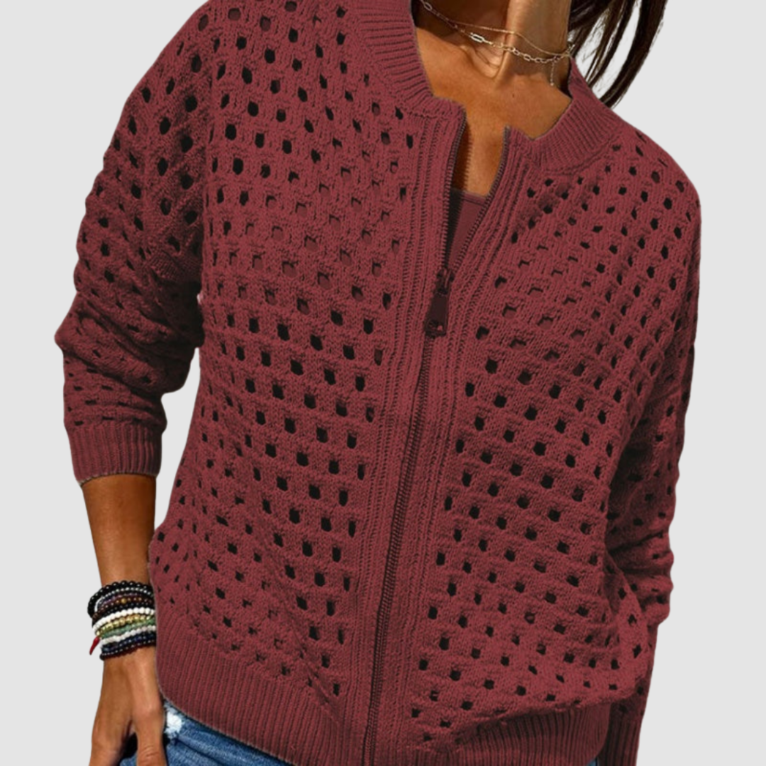 Cyndie | Eleganter Style Zip Cardigan
