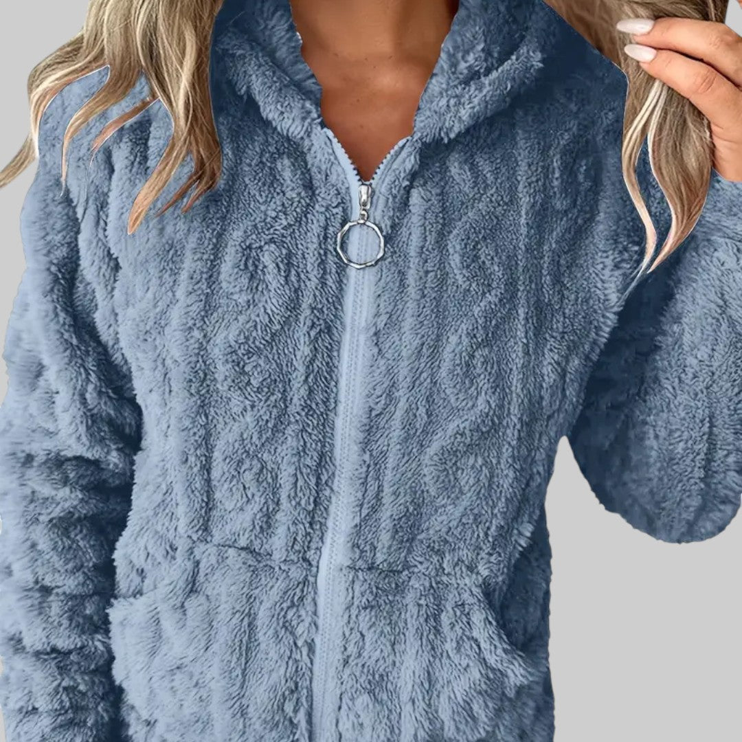 ANETA | KAPUZENPULLOVER MIT REISSVERSCHLUSS UND LANGEN ÄRMELN