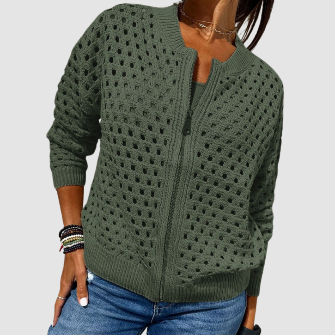 Cyndie | Eleganter Style Zip Cardigan