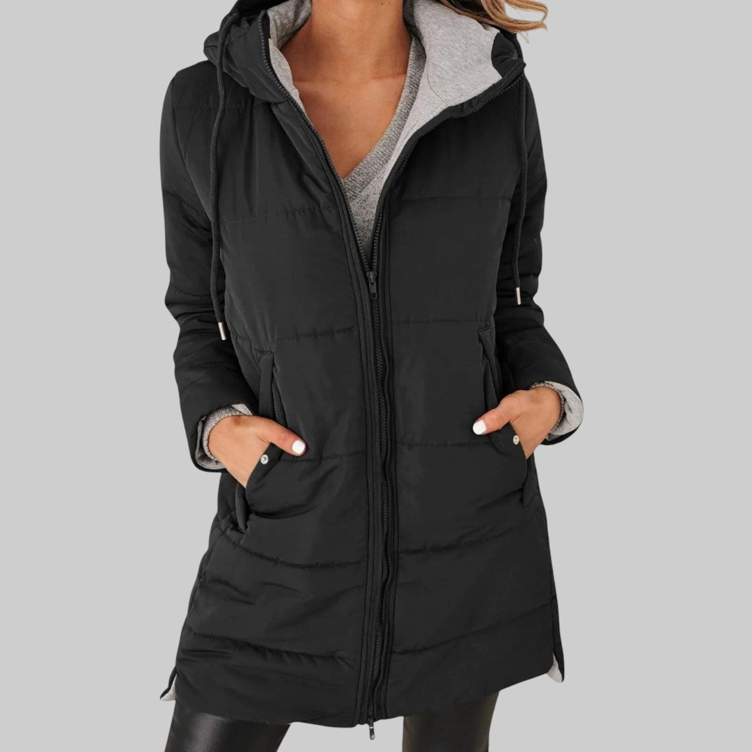 FLORA | LÄSSIGE STEPPJACKE MIT KAPUZE