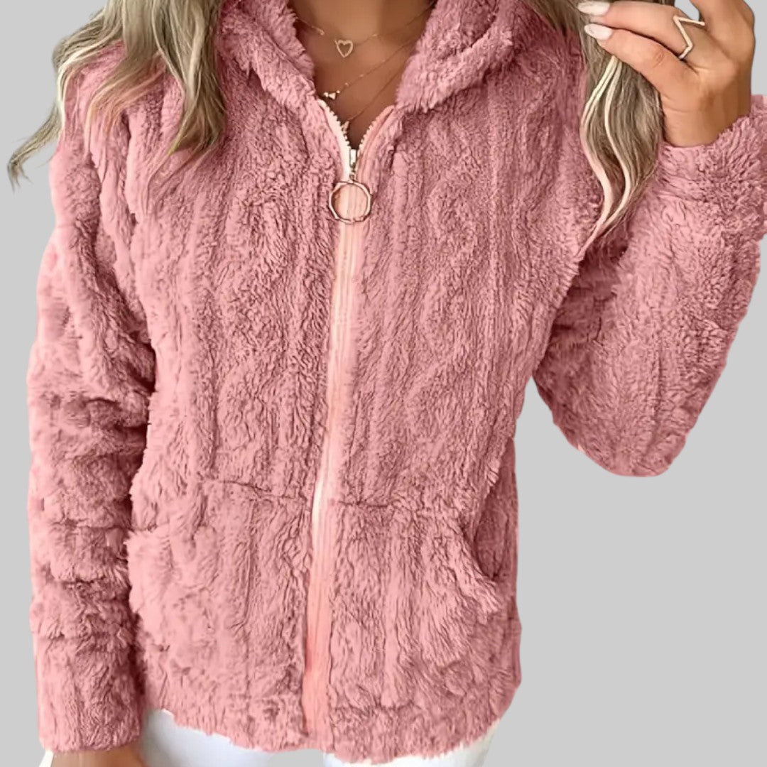 ANETA | KAPUZENPULLOVER MIT REISSVERSCHLUSS UND LANGEN ÄRMELN