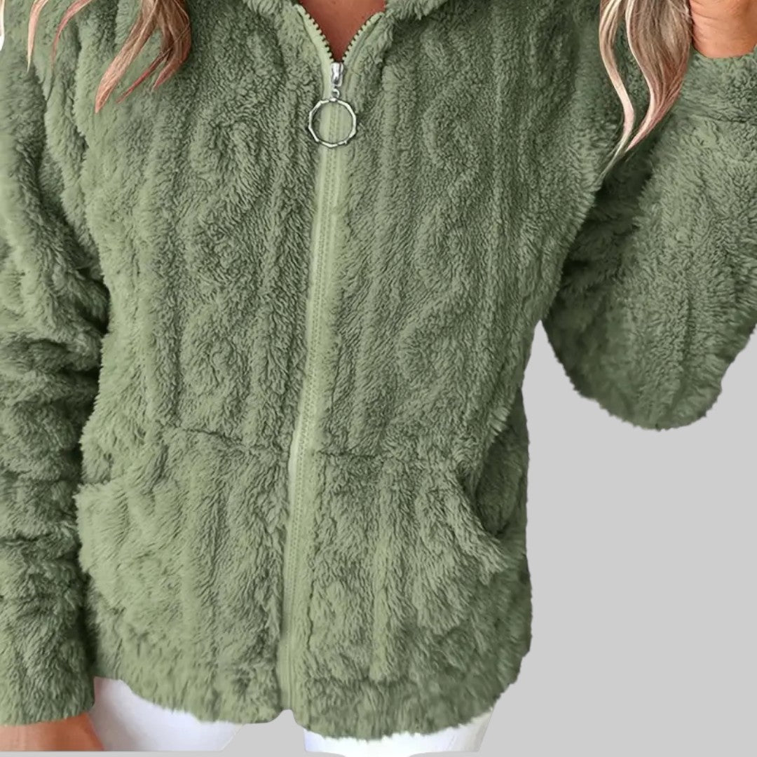 ANETA | KAPUZENPULLOVER MIT REISSVERSCHLUSS UND LANGEN ÄRMELN