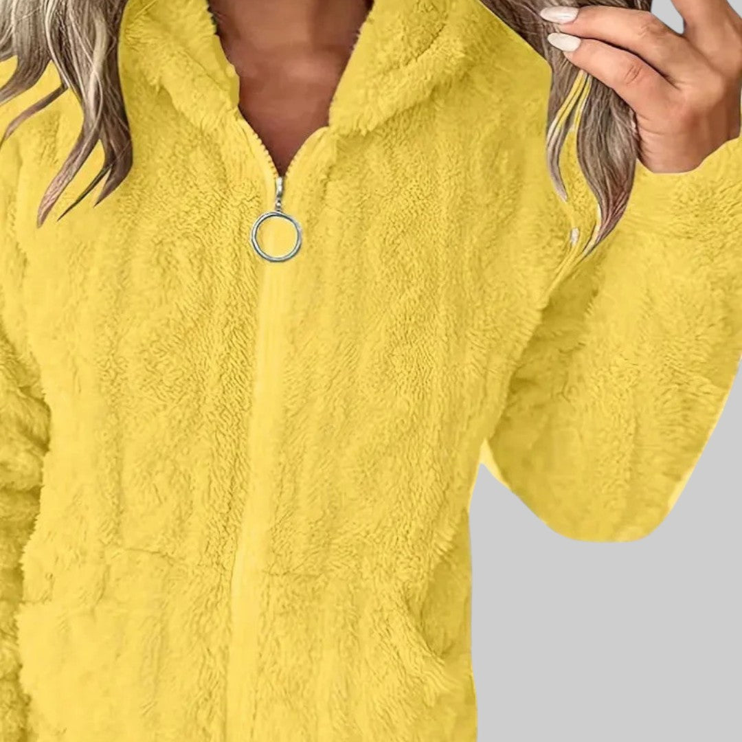 ANETA | KAPUZENPULLOVER MIT REISSVERSCHLUSS UND LANGEN ÄRMELN