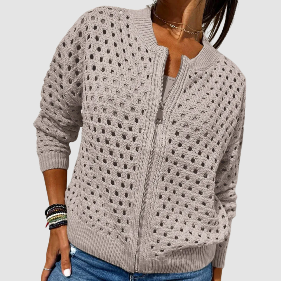 Cyndie | Eleganter Style Zip Cardigan