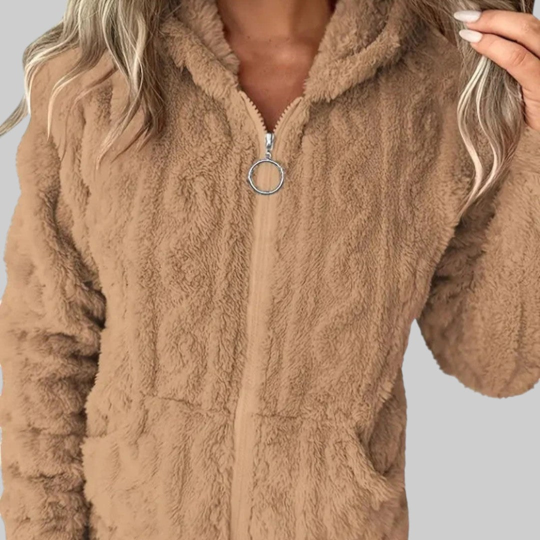 ANETA | KAPUZENPULLOVER MIT REISSVERSCHLUSS UND LANGEN ÄRMELN