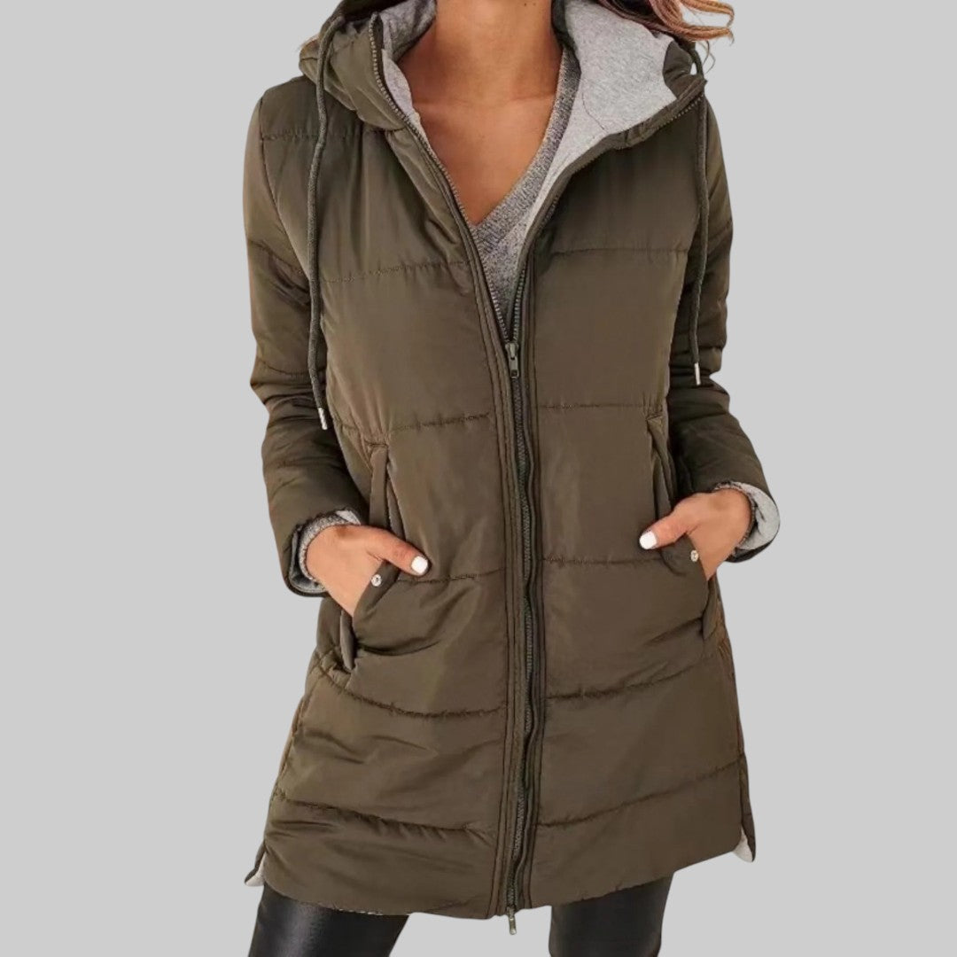 FLORA | LÄSSIGE STEPPJACKE MIT KAPUZE