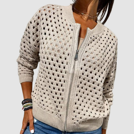 Cyndie | Eleganter Style Zip Cardigan