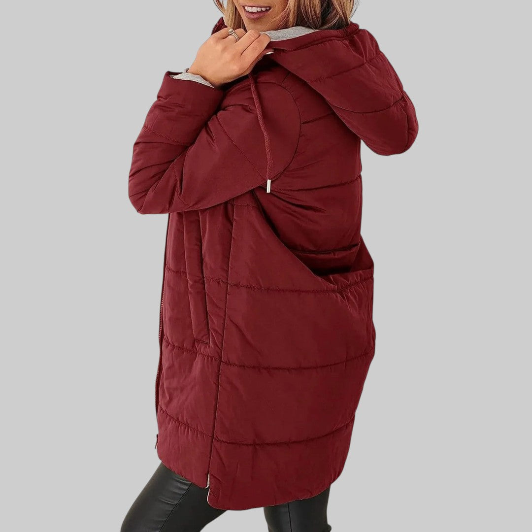 FLORA | LÄSSIGE STEPPJACKE MIT KAPUZE