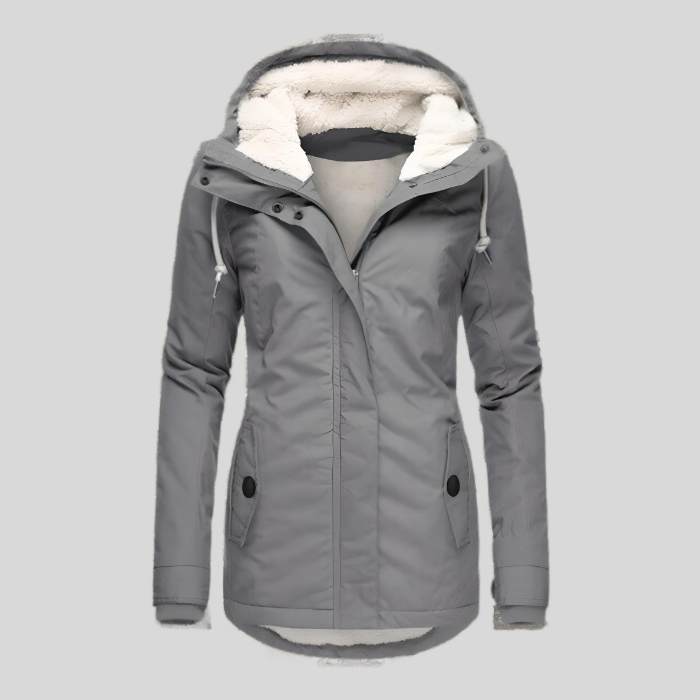 Eleanor | Wasserfeste Lange Jacke mit Kapuze und Futter
