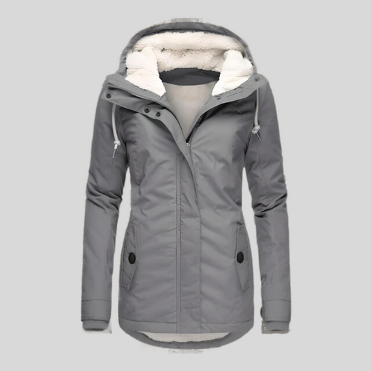 Eleanor | Wasserfeste Lange Jacke mit Kapuze und Futter