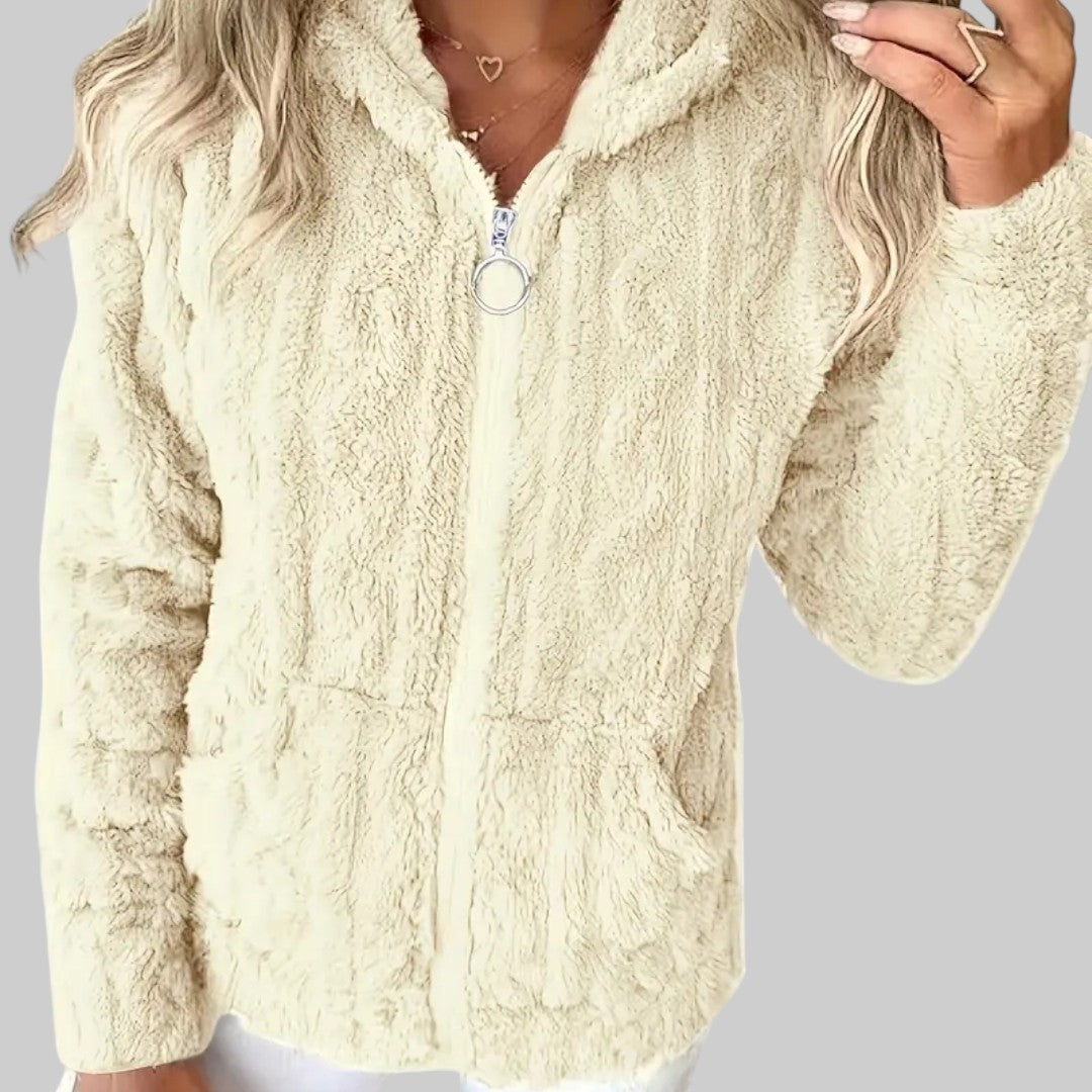 ANETA | KAPUZENPULLOVER MIT REISSVERSCHLUSS UND LANGEN ÄRMELN