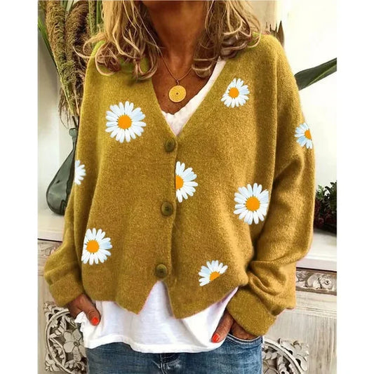 Alaina | Charmanter Gänseblümchen-Cardigan