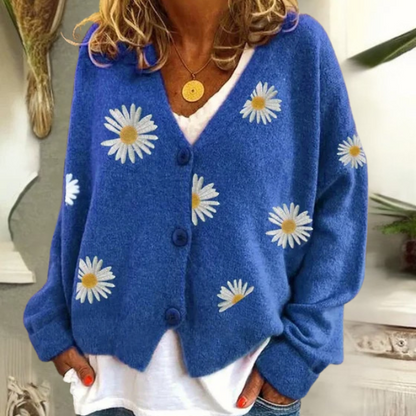 Alaina | Charmanter Gänseblümchen-Cardigan