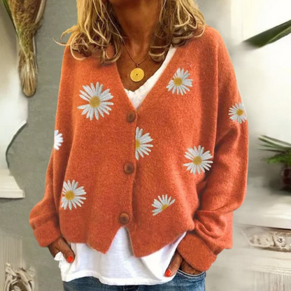 Alaina | Charmanter Gänseblümchen-Cardigan