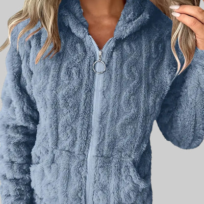 ANETA | KAPUZENPULLOVER MIT REISSVERSCHLUSS UND LANGEN ÄRMELN