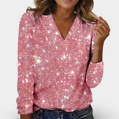 Victoria™ - V-Ausschnitt Diamant Bluse