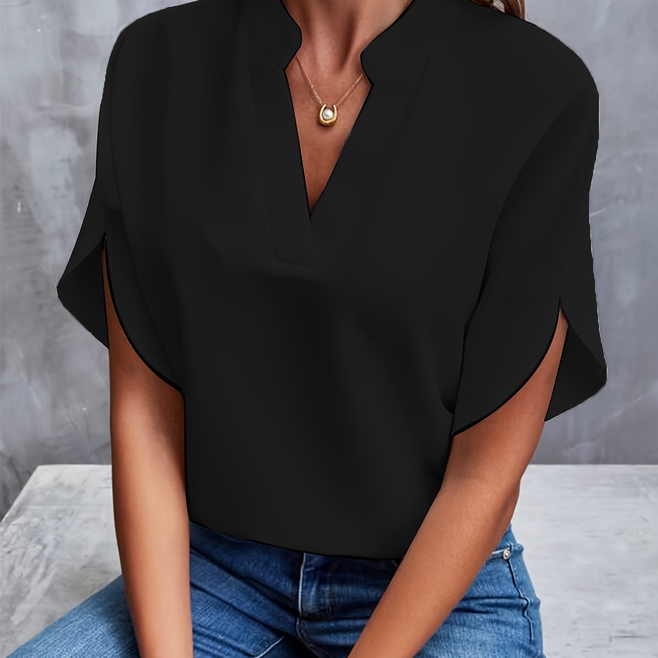 Amelie | Elegantes V-Ausschnitt-Top