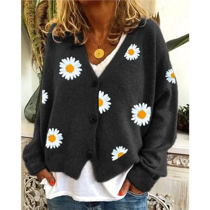 Alaina | Charmanter Gänseblümchen-Cardigan