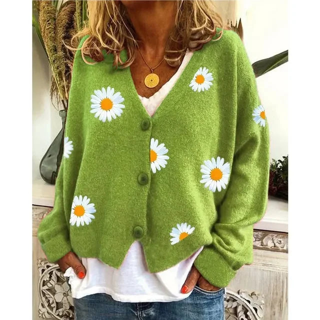 Alaina | Charmanter Gänseblümchen-Cardigan