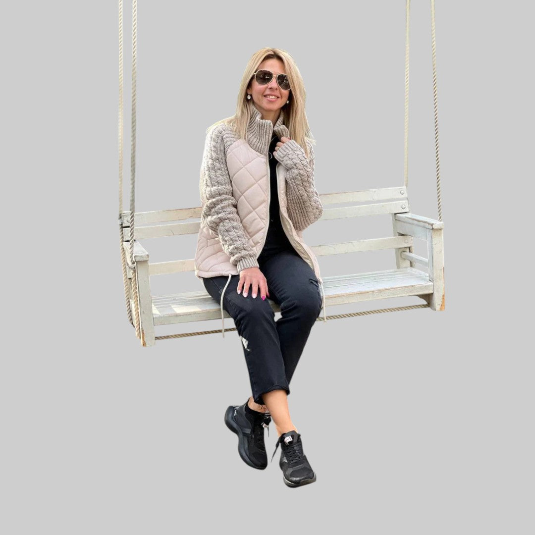 BARBORA | PATCHWORK STRICKJACKE FÜR DAMEN